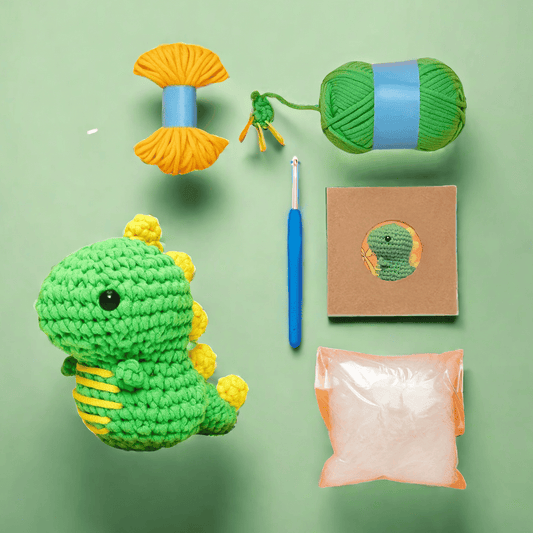 Dino-Stitch Beginners Crochet Kit: Easy Peasy Yarn, Step-by-Step Videos & Shark Tank Star