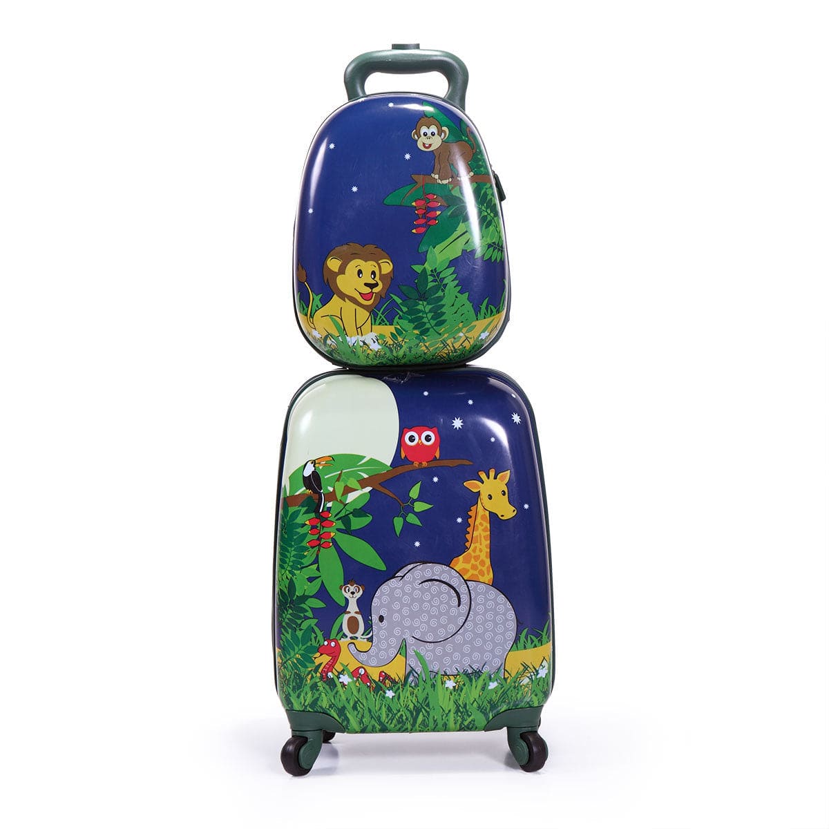 AdventureBuddy Kids Luggage Set: 12” Backpack & 16” Spinner Suitcase with 4-Wheel Ease