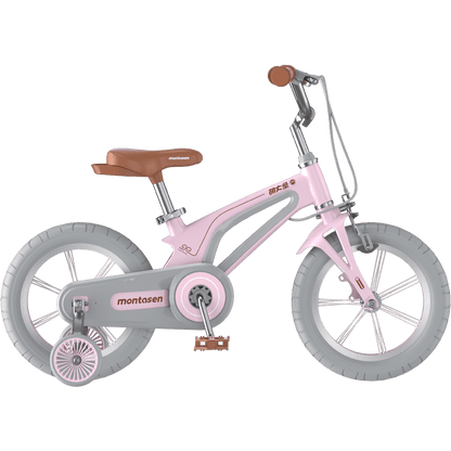 M-F800-14 inch Kids Bike for Girls and Boys, Magnesium Alloy Frame with Auxiliary Wheel, Kids Single Speed Cruiser Bike.