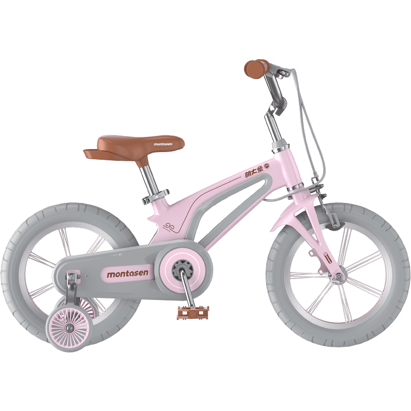 M-F800-14 inch Kids Bike for Girls and Boys, Magnesium Alloy Frame with Auxiliary Wheel, Kids Single Speed Cruiser Bike.