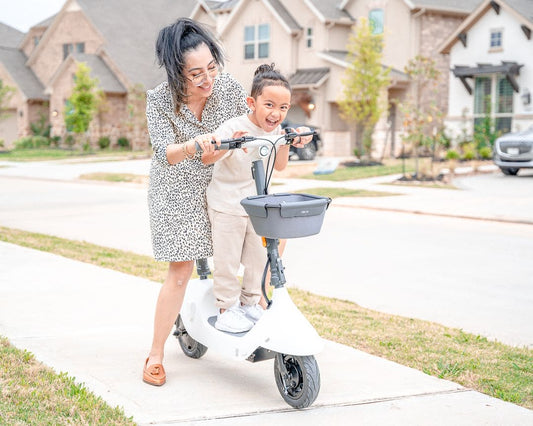 Electric Scooter with Foldable Seat w/35 Miles Operating Range & 15.5mph Max Speed - White