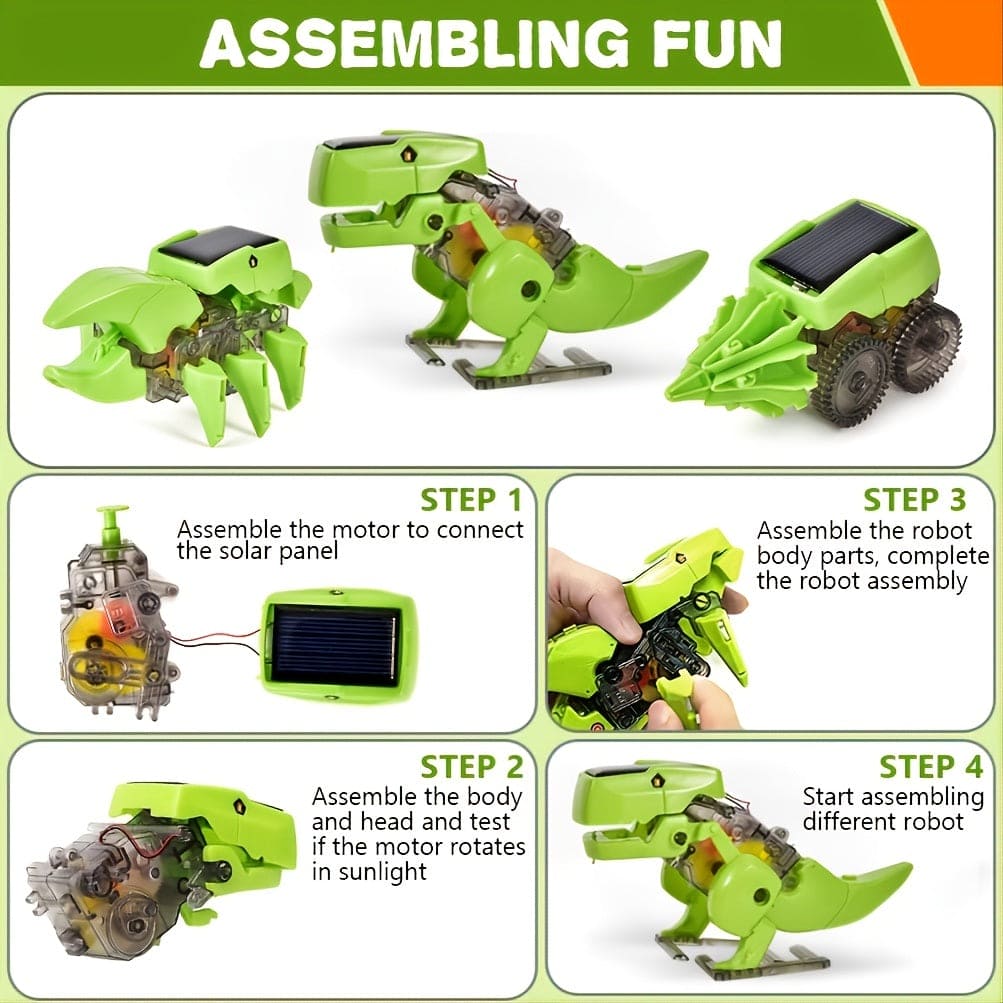 SolarBot 3-in-1 STEM Robot Kit – Engineering Science Toy for Kids Ages 8-12