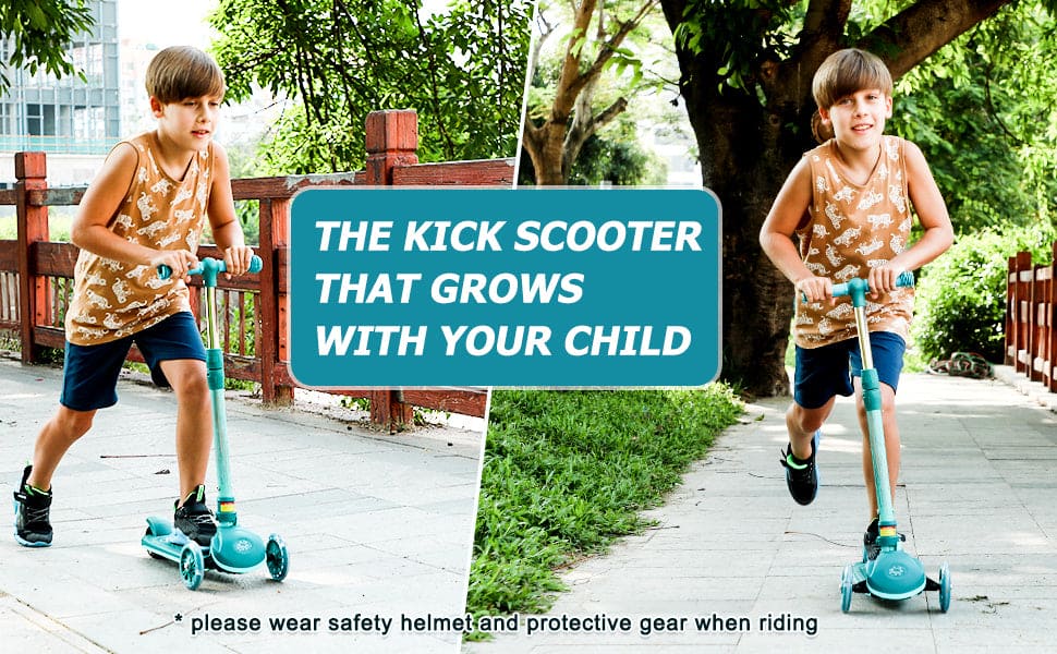 Kick Scooter for Kids, Wheel with Brake, Adjustable Height Handlebar, Lightweight, Aged 3-10, Wide Standing Board