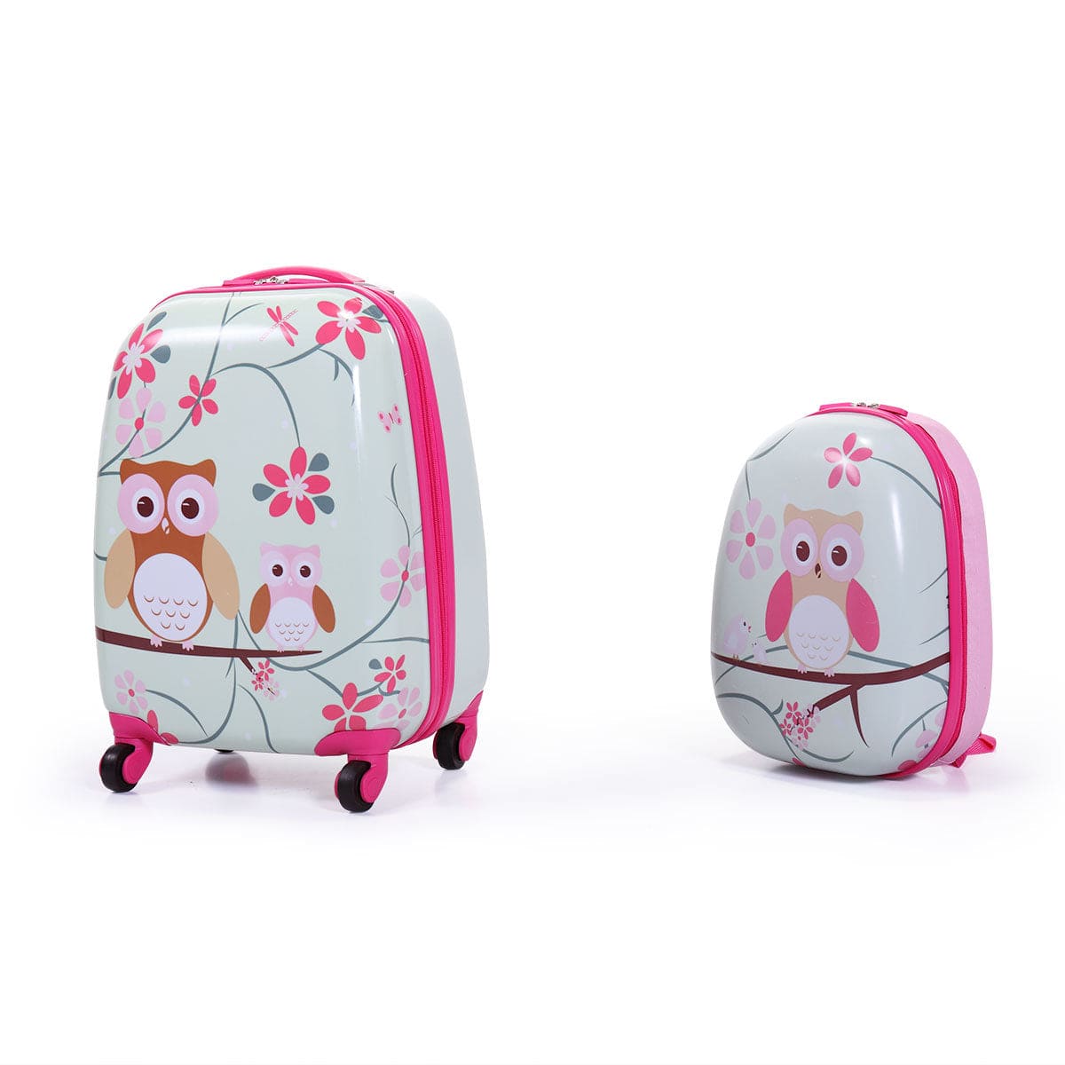 AdventureBuddy Kids Luggage Set: 12” Backpack & 16” Spinner Suitcase with 4-Wheel Ease