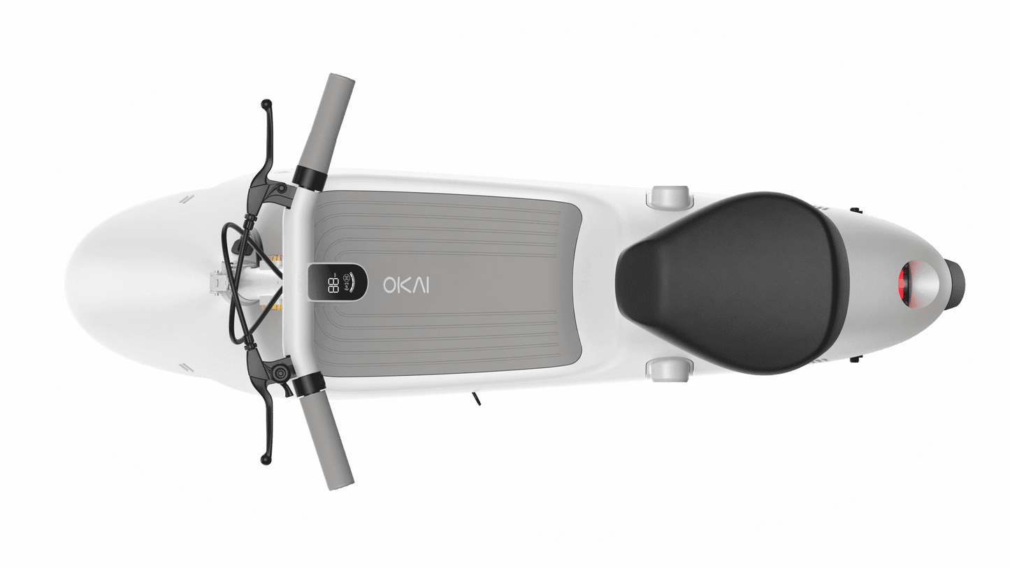 Electric Scooter with Foldable Seat w/35 Miles Operating Range & 15.5mph Max Speed - White