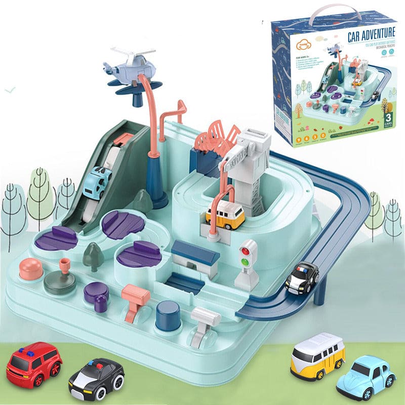 CityQuest Adventure Race Track: Magnetic Rescue Car Playset for Kids