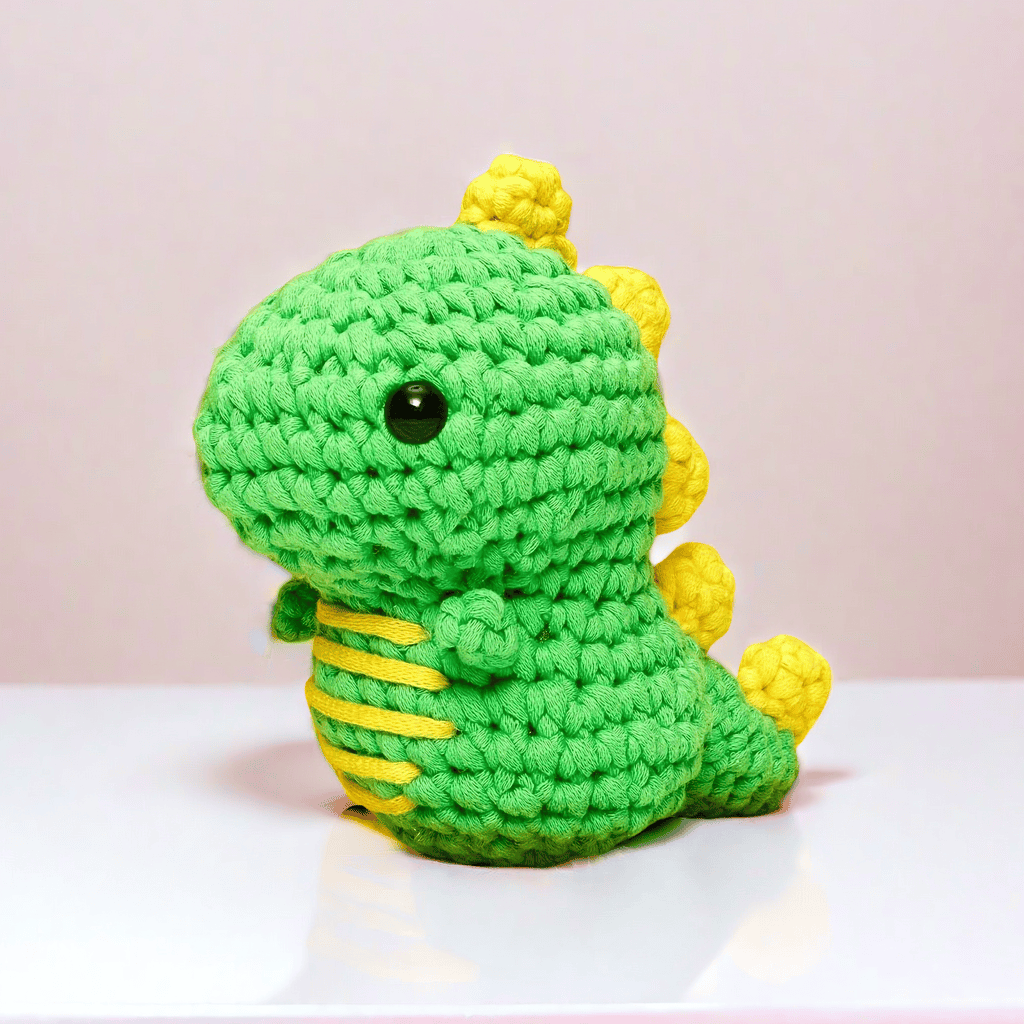 Dino-Stitch Beginners Crochet Kit: Easy Peasy Yarn, Step-by-Step Videos & Shark Tank Star