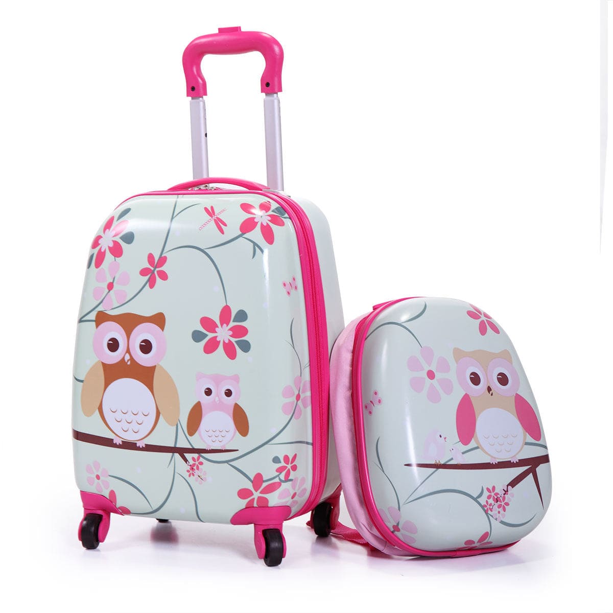 AdventureBuddy Kids Luggage Set: 12” Backpack & 16” Spinner Suitcase with 4-Wheel Ease