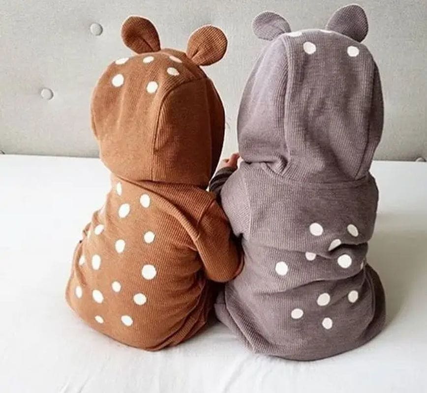 Cute Animal Bear Long Sleeve Cotton Newborn Baby Rompers Back Polka Baby Costume Clothing Outfit Boy Clothes Toddler Jumpsuit