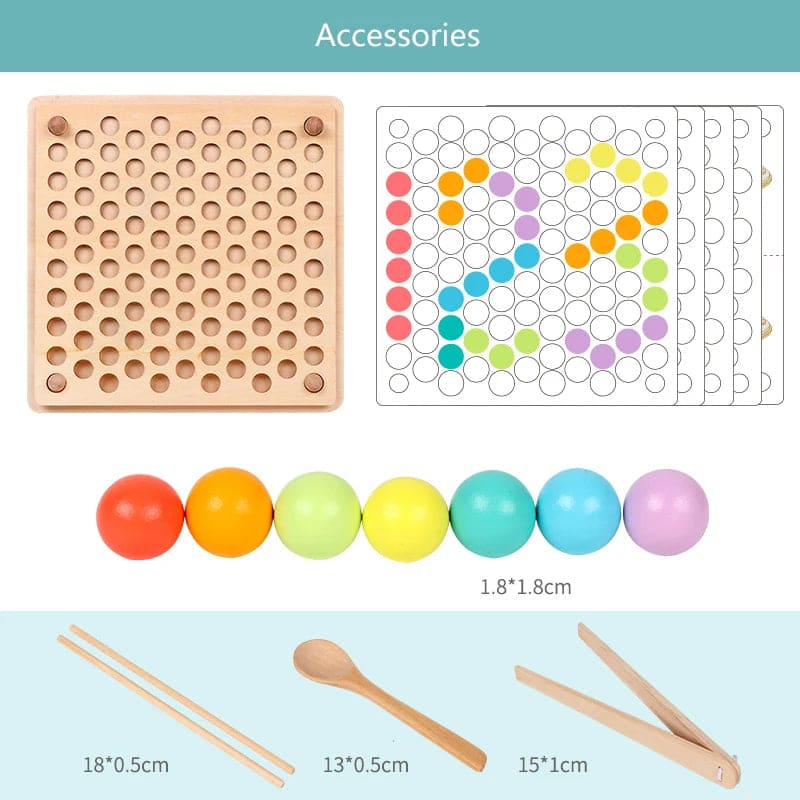 Wooden Beads Game Montessori Educational Early Learn Children Clip Ball Puzzle Preschool Toddler Toys Kids for Children Gifts