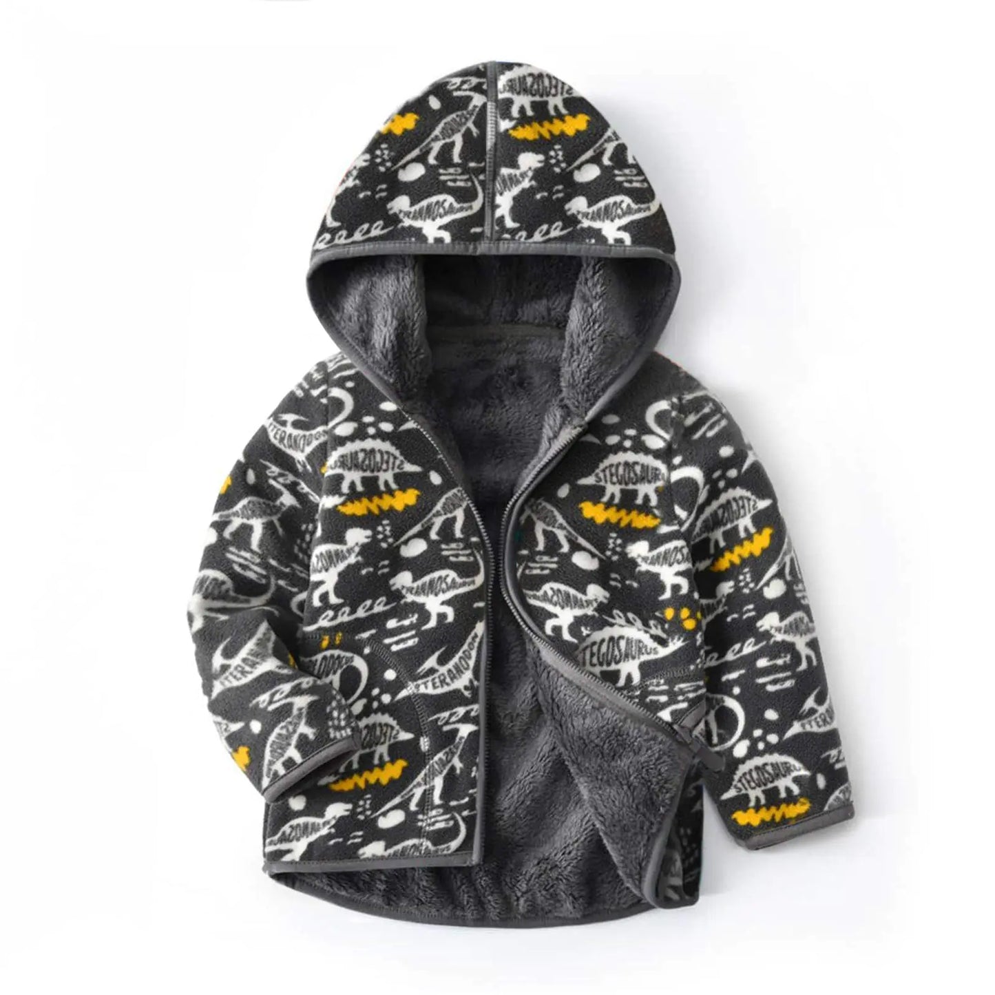 Feidoog Toddler Fleece Jacket Baby Boys Girls Hooded Waterproof Zipper Long Sleeve Thick Warm Outerwear 2-3T Graffiti