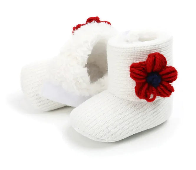 Cozy Sunflower Cotton Baby Boots