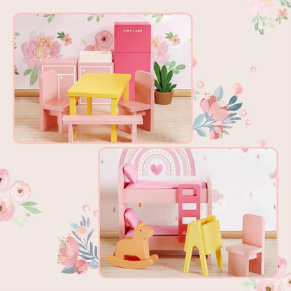 Tiny Land® Love Dollhouse with 30 Furniture