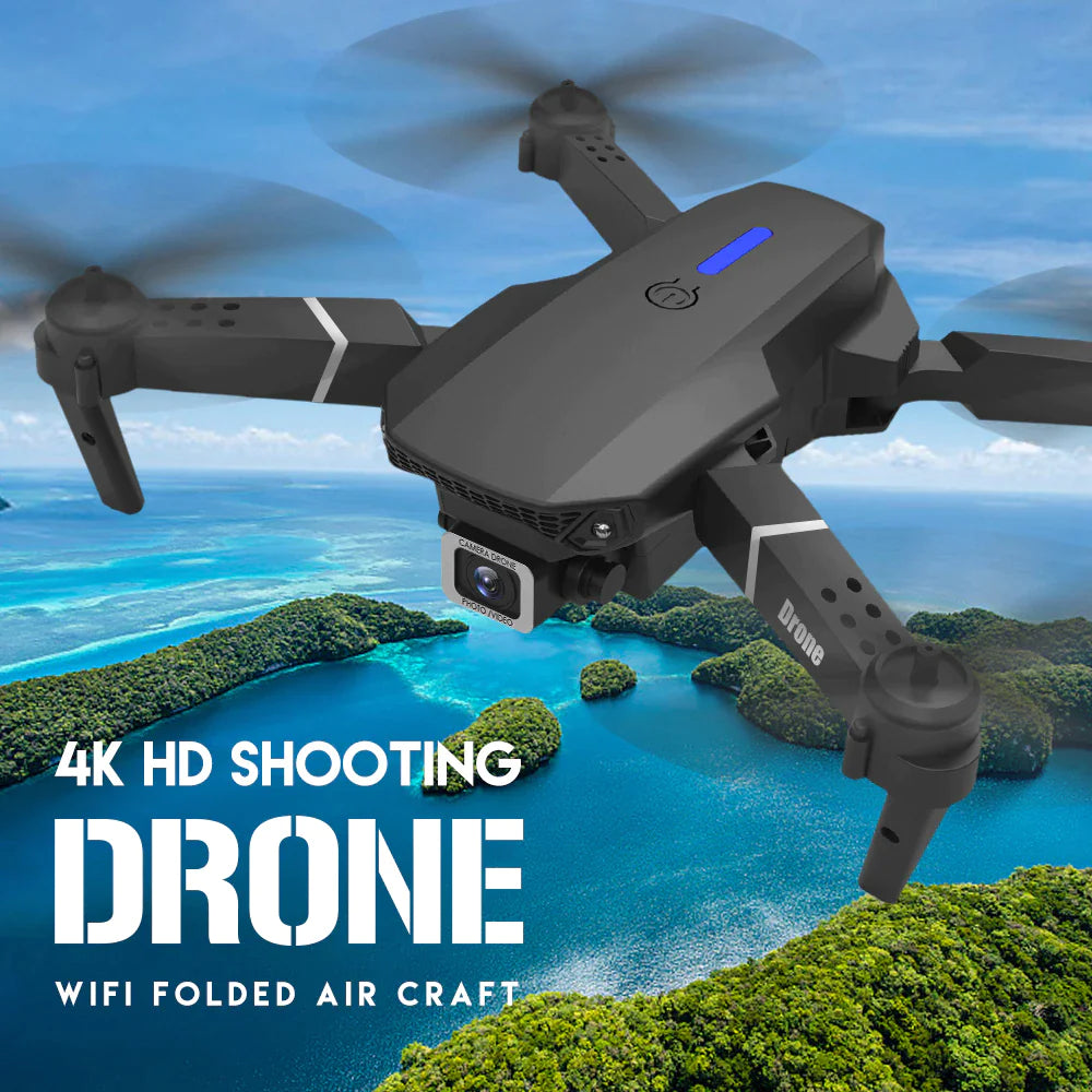 New RC Drone With 4K HD Dual Camera WiFi FPV Foldable Quadcopter +4 Battery