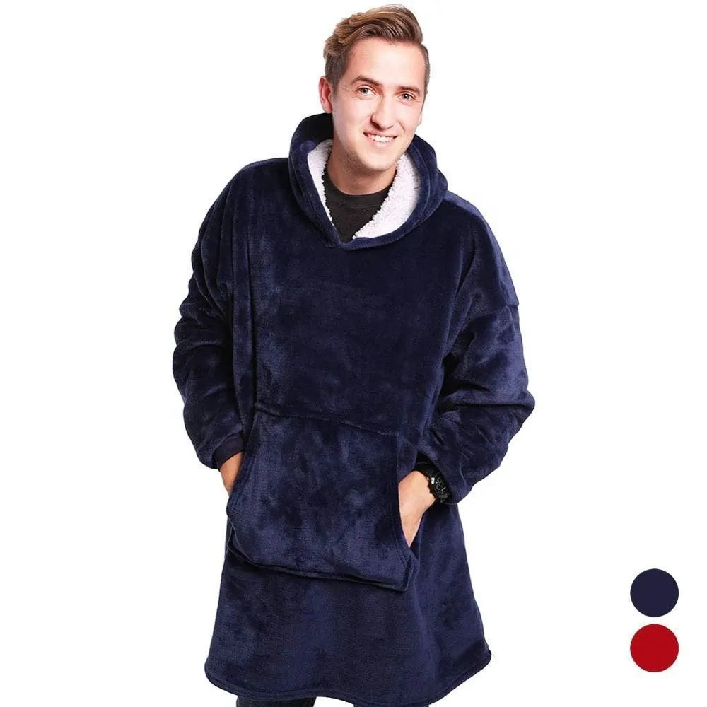 Winter Sherpa Blanket With Sleeves