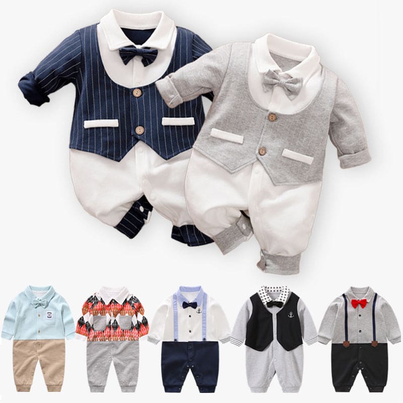 Lil' Gentlemen's Essentials: Classy Long Sleeve Baby Onesies