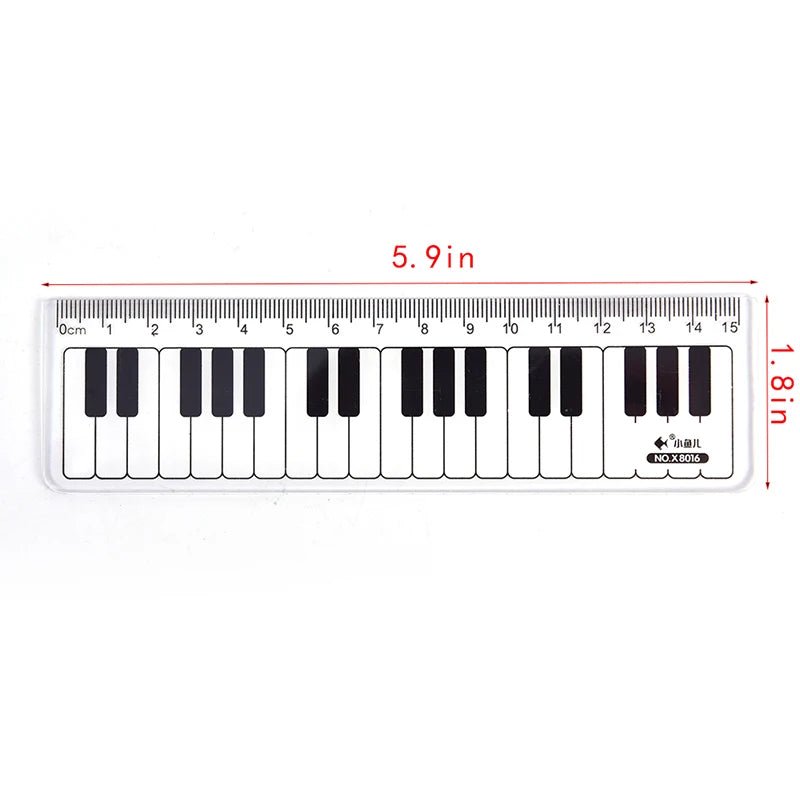 1Pc Cute Musical Notes Piano Keyboard Plastic Straight Rulers Bookmark - The Little Big Store