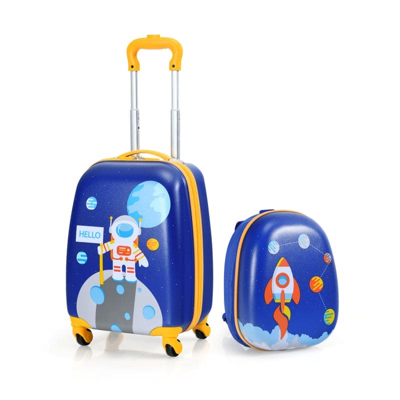 2 Pieces 12 Inch 16 Inch Kids Luggage Set with Backpack and Suitcase for Travel - The Little Big Store