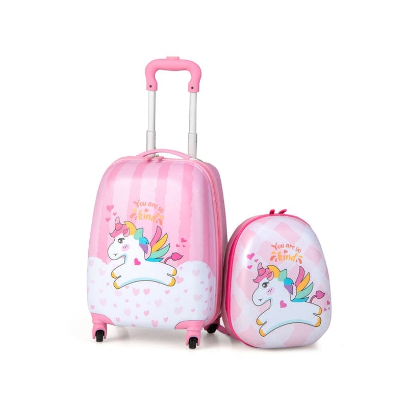 2 Pieces 12 Inch 16 Inch Kids Luggage Set with Backpack and Suitcase for Travel - The Little Big Store