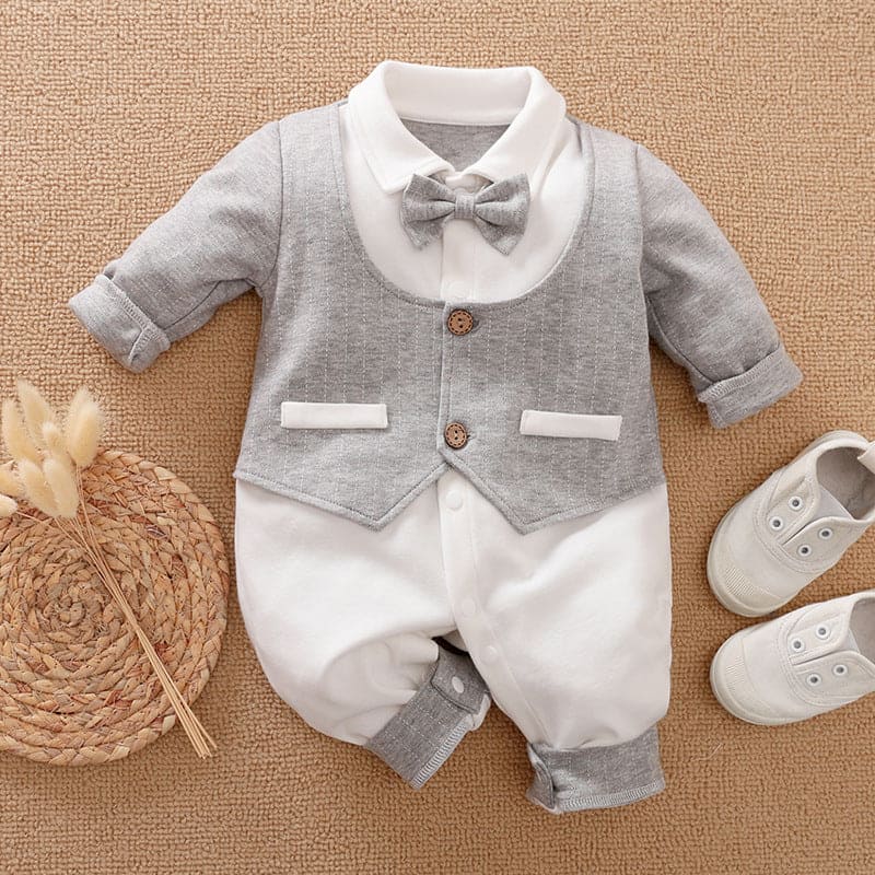 Lil' Gentlemen's Essentials: Classy Long Sleeve Baby Onesies