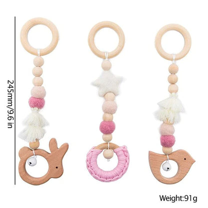 1Set Play Gym Frame Baby Activity Wooden Fitness Frames Play Gym Mobile Baby Room Decoration Newborn Baby Accessories Rattle Toy