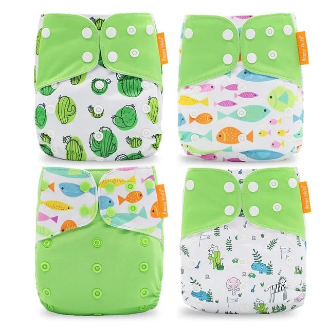 4Pcs/Set Waterproof & Reusable Cloth Diaper Covers - Fashionable Essentials for Your Little Trendsetter! - The Little Big Store