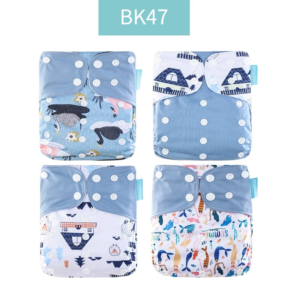 4Pcs/Set Waterproof & Reusable Cloth Diaper Covers - Fashionable Essentials for Your Little Trendsetter! - The Little Big Store