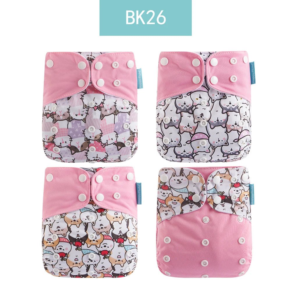 4Pcs/Set Waterproof & Reusable Cloth Diaper Covers - Fashionable Essentials for Your Little Trendsetter! - The Little Big Store