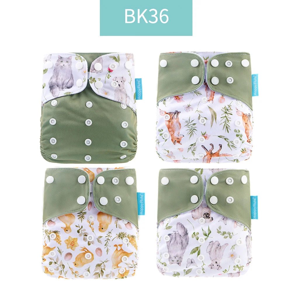 4Pcs/Set Waterproof & Reusable Cloth Diaper Covers - Fashionable Essentials for Your Little Trendsetter! - The Little Big Store