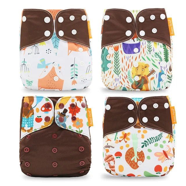 4Pcs/Set Waterproof & Reusable Cloth Diaper Covers - Fashionable Essentials for Your Little Trendsetter! - The Little Big Store