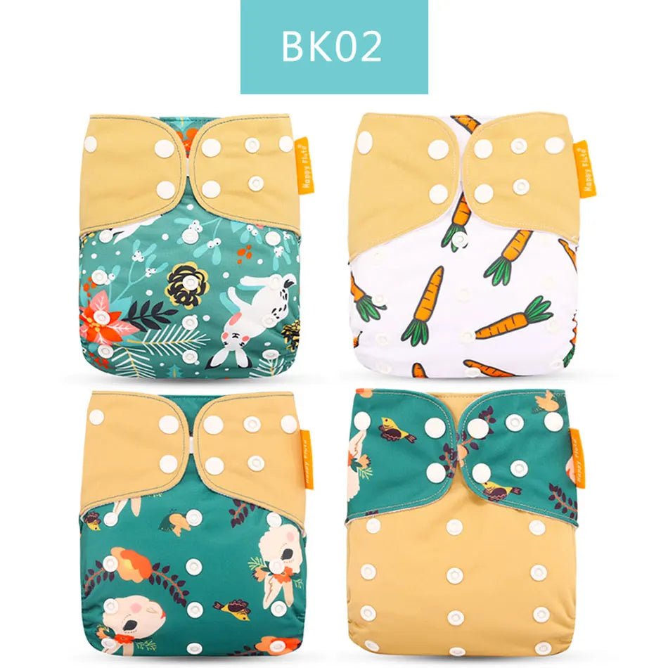 4Pcs/Set Waterproof & Reusable Cloth Diaper Covers - Fashionable Essentials for Your Little Trendsetter! - The Little Big Store