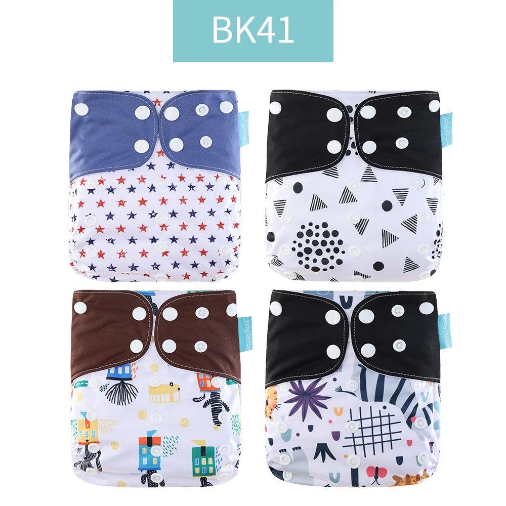 4Pcs/Set Waterproof & Reusable Cloth Diaper Covers - Fashionable Essentials for Your Little Trendsetter! - The Little Big Store