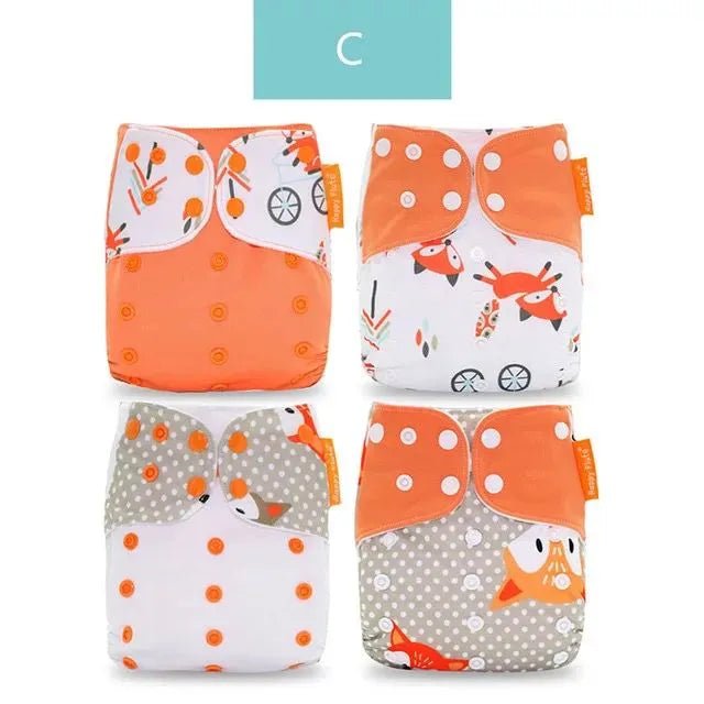 4Pcs/Set Waterproof & Reusable Cloth Diaper Covers - Fashionable Essentials for Your Little Trendsetter! - The Little Big Store