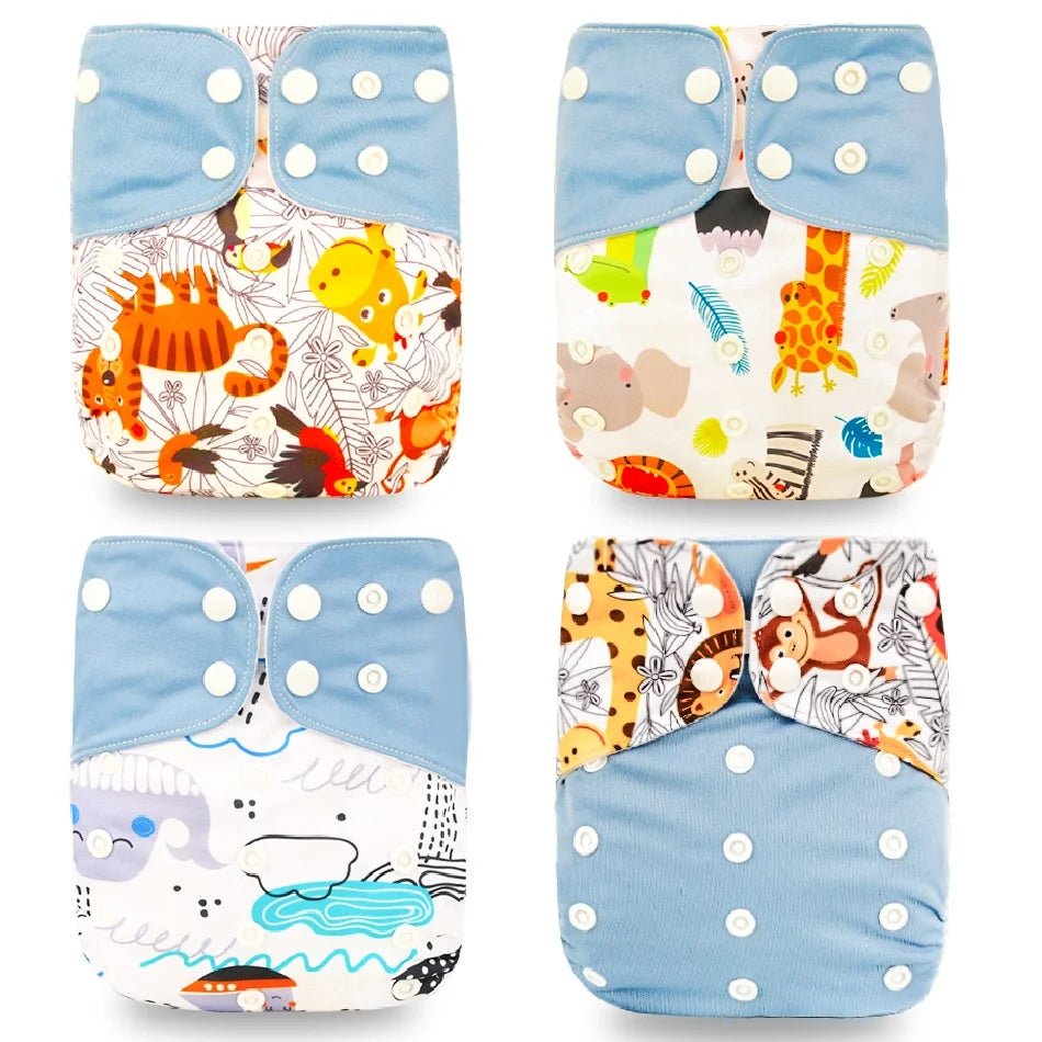 4Pcs/Set Waterproof & Reusable Cloth Diaper Covers - Fashionable Essentials for Your Little Trendsetter! - The Little Big Store