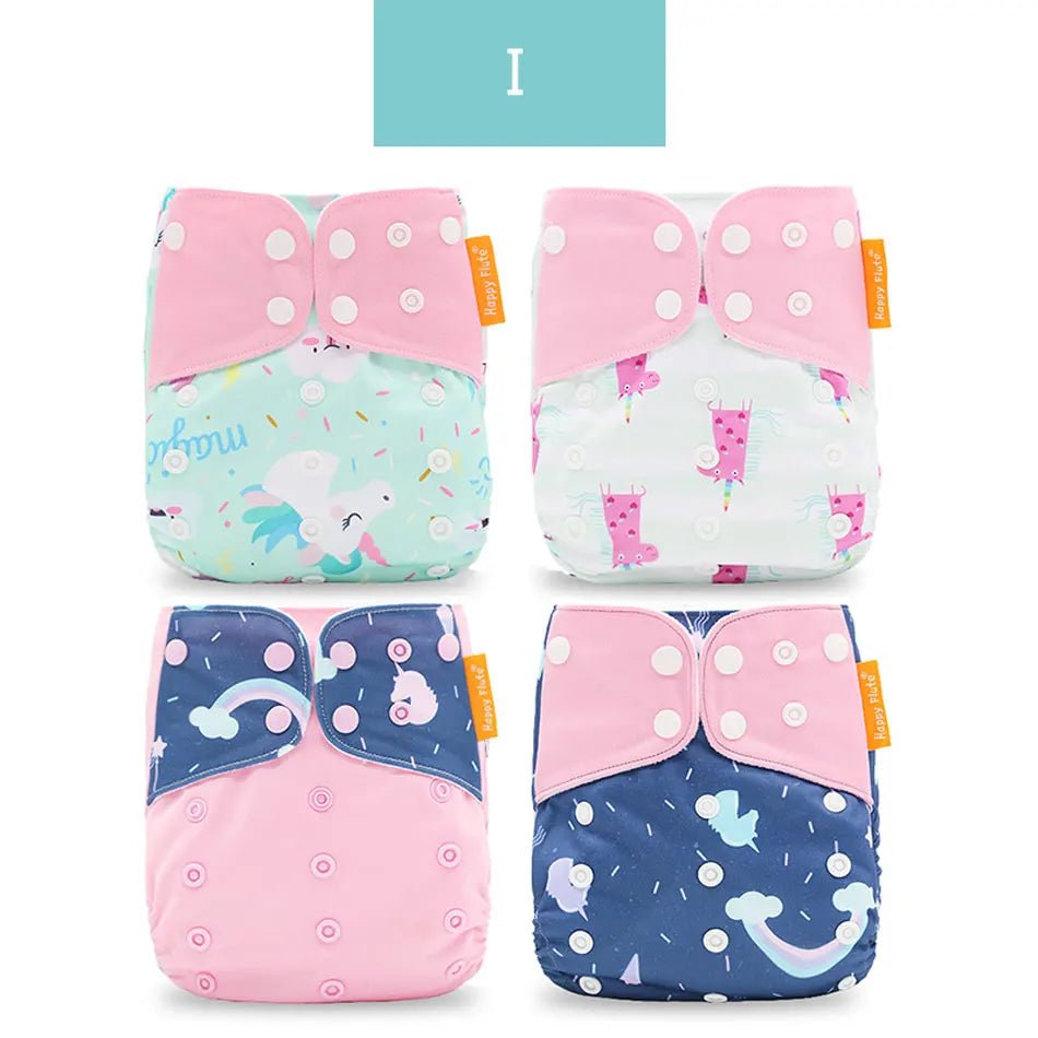 4Pcs/Set Waterproof & Reusable Cloth Diaper Covers - Fashionable Essentials for Your Little Trendsetter! - The Little Big Store