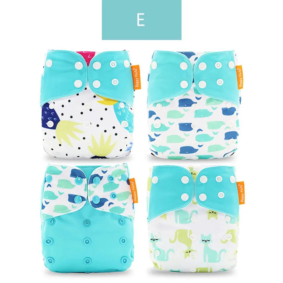 4Pcs/Set Waterproof & Reusable Cloth Diaper Covers - Fashionable Essentials for Your Little Trendsetter! - The Little Big Store