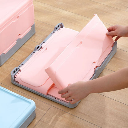 Wheels of Organization: Foldable Storage Box for Effortless Tidying!