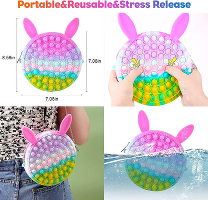 Purse Easter Basket Stuffers for Girls Easter Gifts Back to School Bunny Easter Candy Bags for Girl Birthday Easter Toys Crossbody Shoulder Bag Easter Basket Sensory Fidget Easter Toys