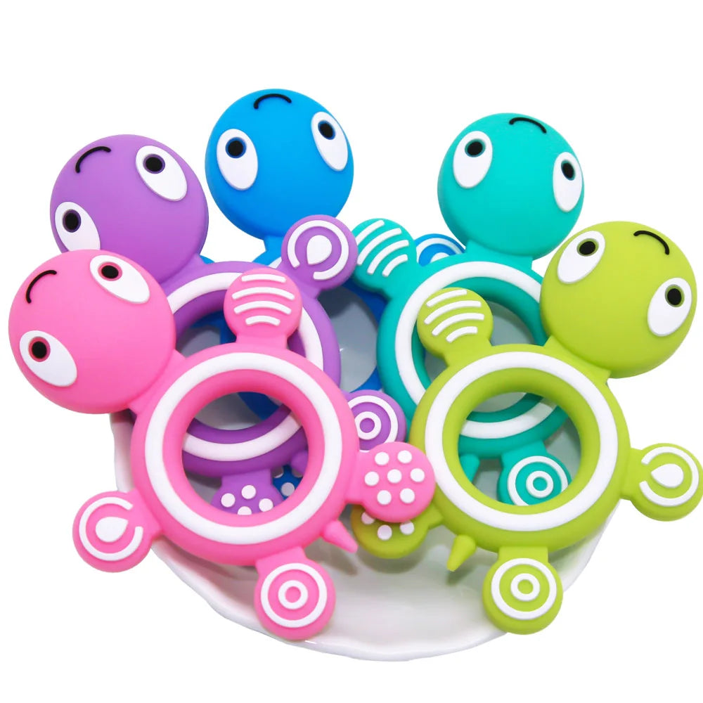 Turtle Chew Buddy: Silicone Teether for Happy Babies!