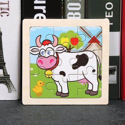 Critter Commute: Baby Animal Traffic Wooden Tangram Puzzle