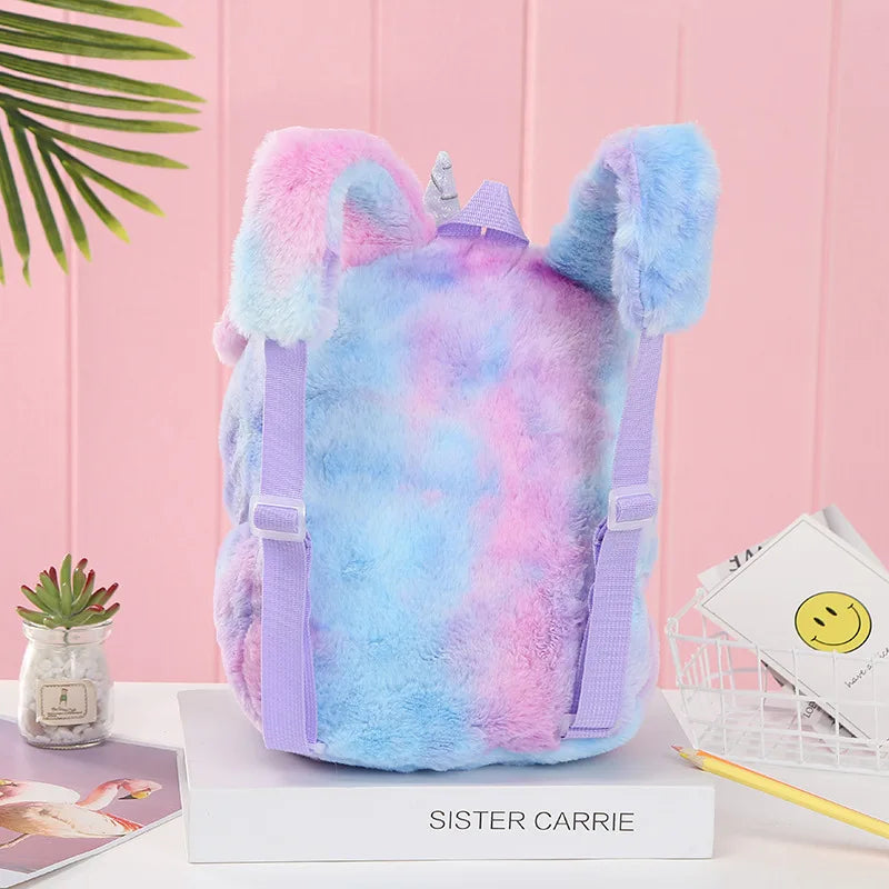 Unicorn Dreams: Magical Plush Fur Backpacks 🦄🎒✨