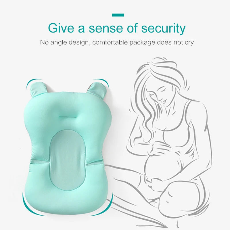 Cozy Comfort: Foldable Baby Bath Seat Support Mat with Anti-Slip Design for Safe and Relaxing Bathtime!