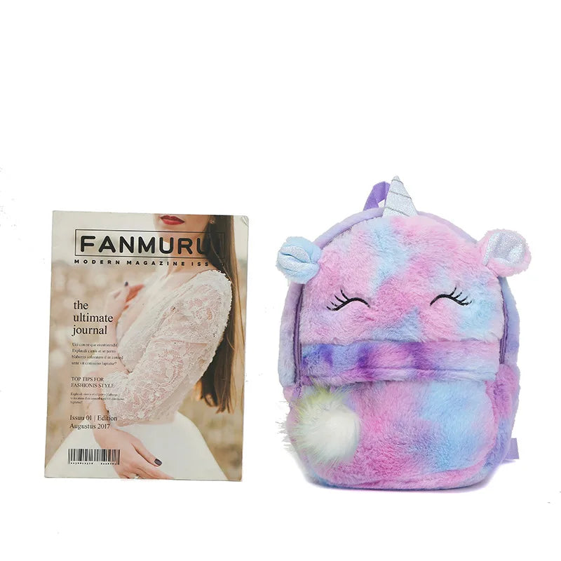 Unicorn Dreams: Magical Plush Fur Backpacks 🦄🎒✨