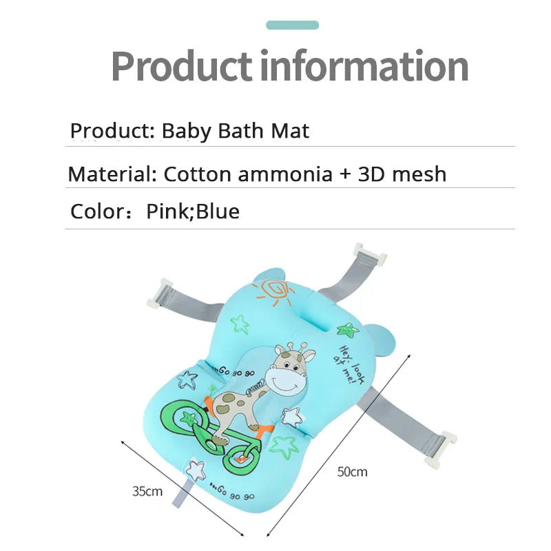 Cozy Comfort: Foldable Baby Bath Seat Support Mat with Anti-Slip Design for Safe and Relaxing Bathtime!