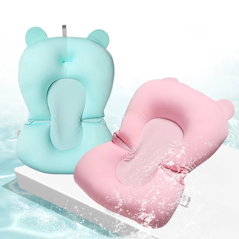 Cozy Comfort: Foldable Baby Bath Seat Support Mat with Anti-Slip Design for Safe and Relaxing Bathtime!