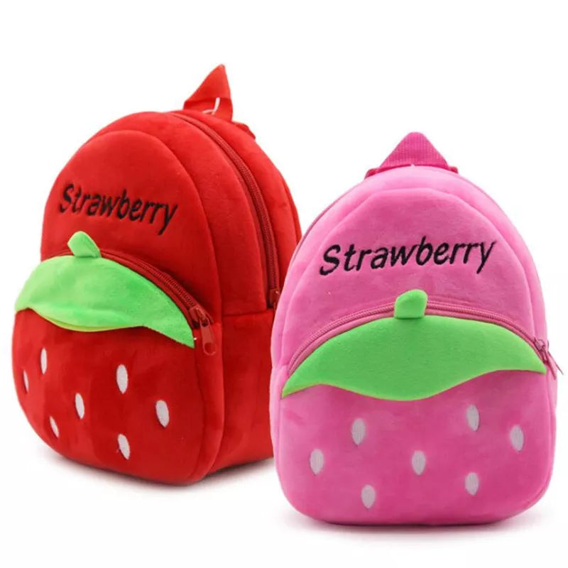 Berry Buddies: Cartoon Strawberry Plush Backpack for Kids