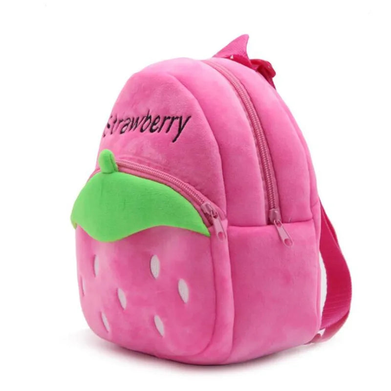 Berry Buddies: Cartoon Strawberry Plush Backpack for Kids