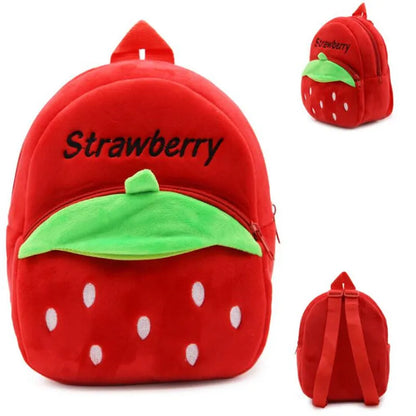 Berry Buddies: Cartoon Strawberry Plush Backpack for Kids