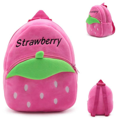 Berry Buddies: Cartoon Strawberry Plush Backpack for Kids