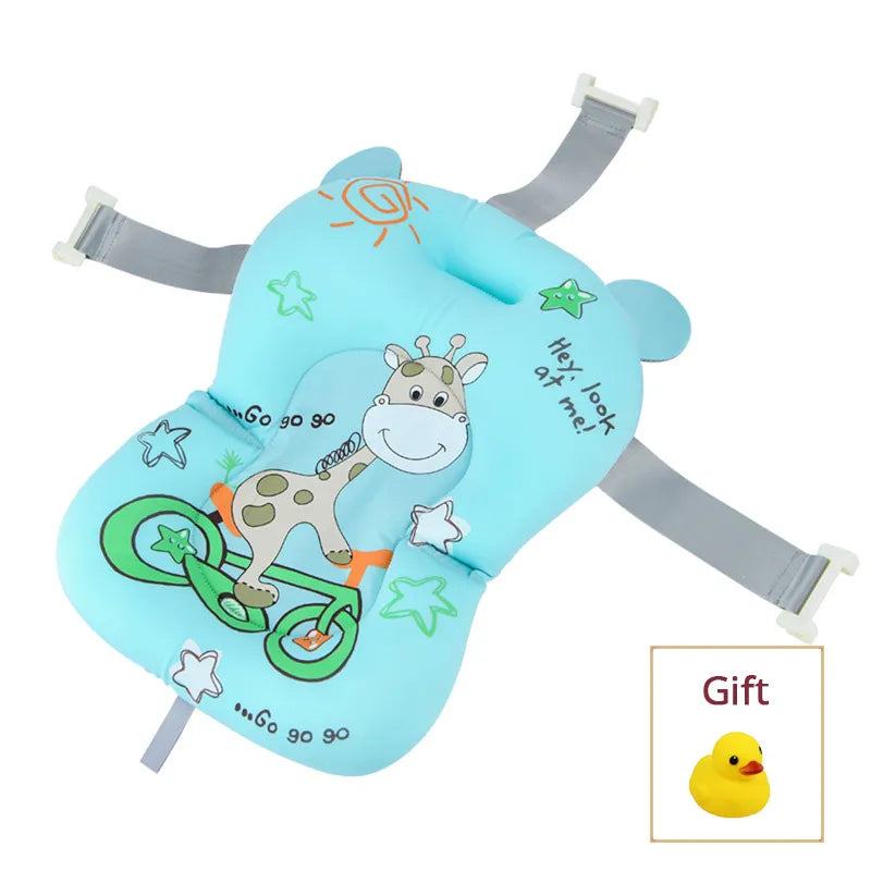 Cozy Comfort: Foldable Baby Bath Seat Support Mat with Anti-Slip Design for Safe and Relaxing Bathtime!